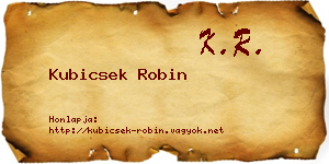 Kubicsek Robin névjegykártya